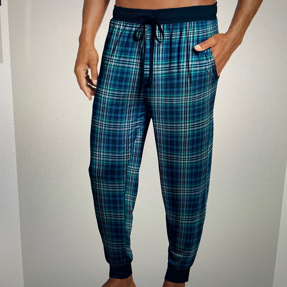 NWT Jockey Mens Cotton Flannel Jogger lightweight lounge/sleep pants, XL&L avail